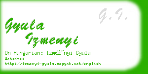 gyula izmenyi business card